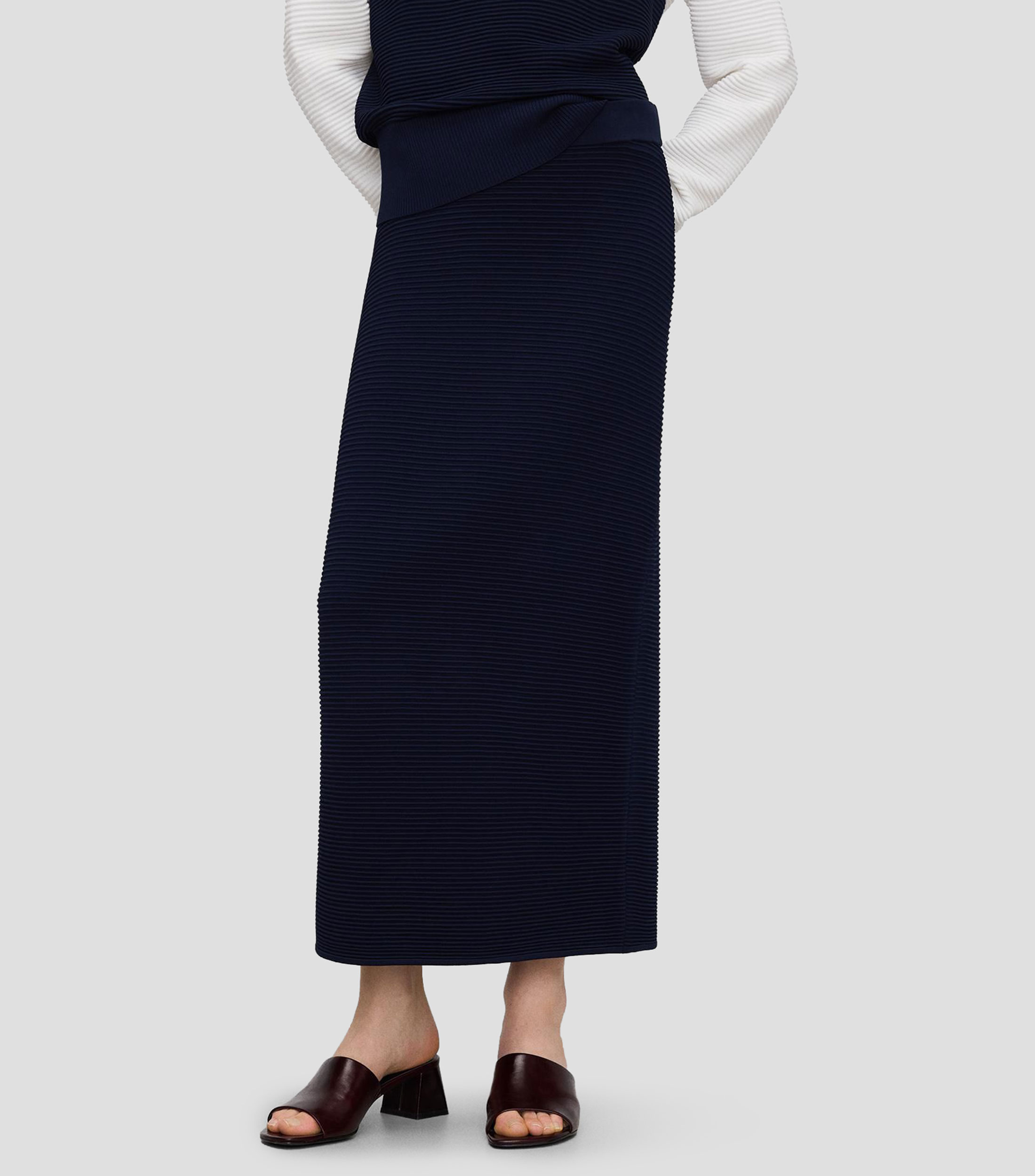 Falda maxi corte recto lisa Mujer